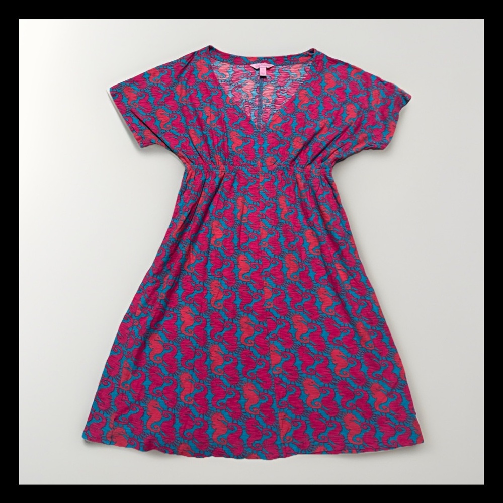 Lilly Pulitzer Meg knit Dress Womens Hold Your Horses Seahorse 46414 Sz S D54